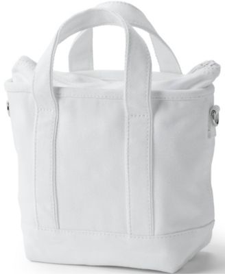 Small Solid Color 3 Pocket Zip Top Canvas Tote Bag