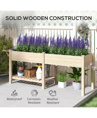 Raised Garden Bed, Wood Raised Planter with Liners,