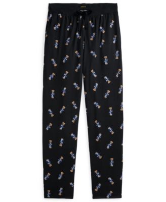 Men's Rib Waistband Knit Bear Pajama Jogger Pants