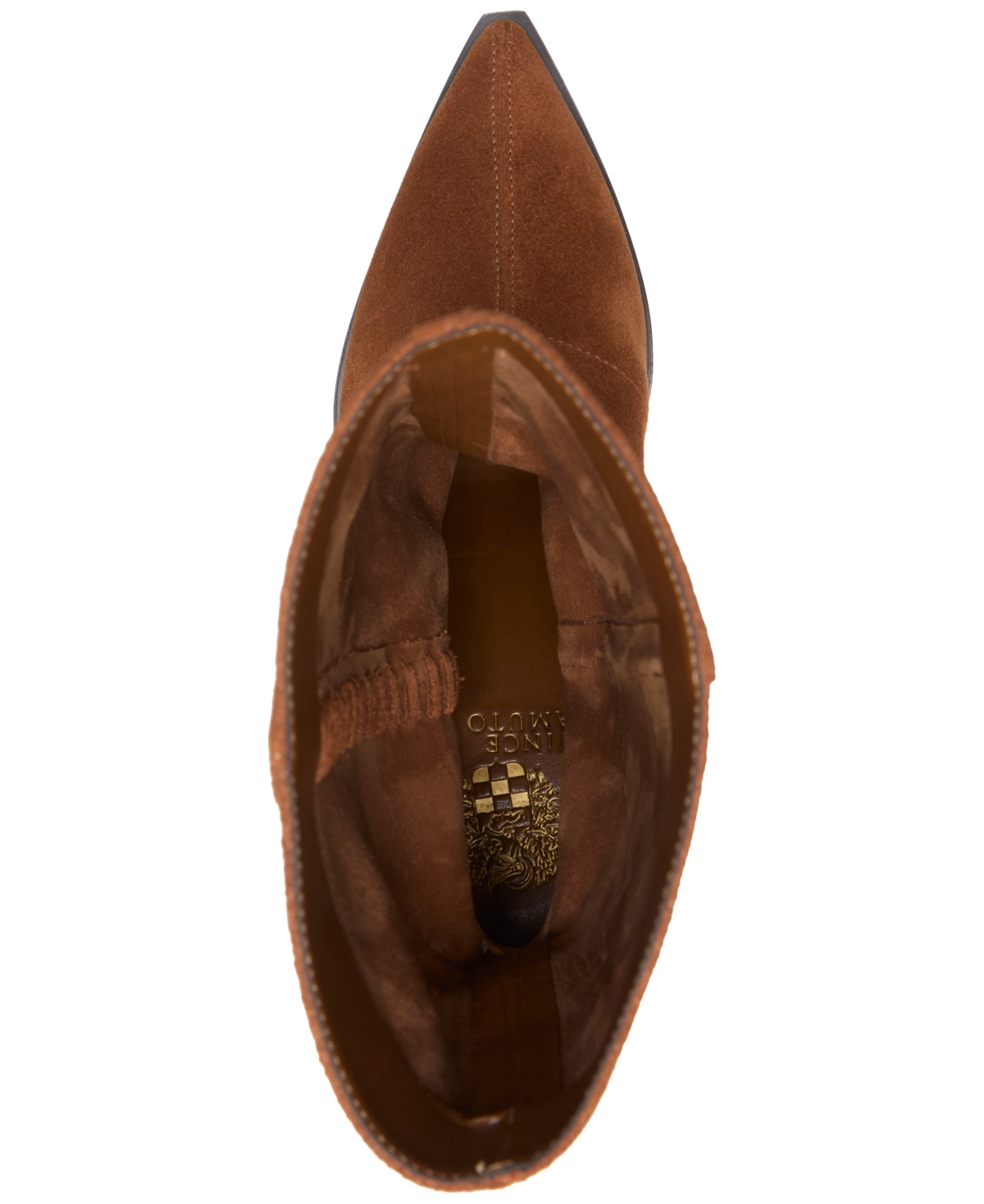 Vince Camuto Lorrys Whipstitch Block Heel Boot In Brown