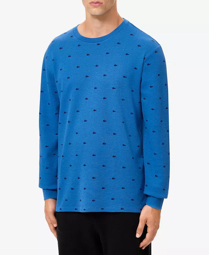 Men's All Over Crocodile Waffle-Knit Thermal Shirt