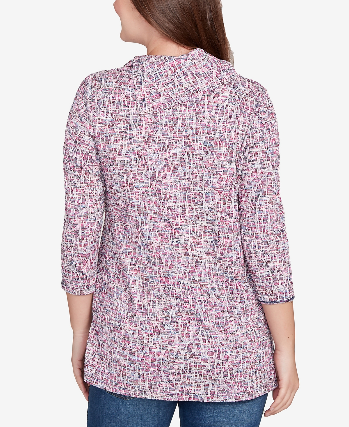 Ruby Rd. Petite Patch Pocket Spacedye Top In Pink