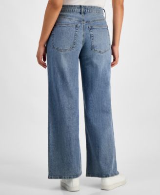 Petite Studded Wide-Leg Jeans, Macy's Exclusive