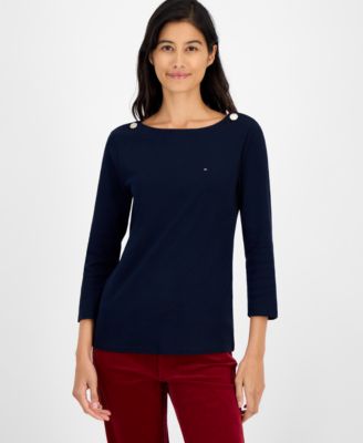 Women's Boat-Neck 3/4-Sleeve Top