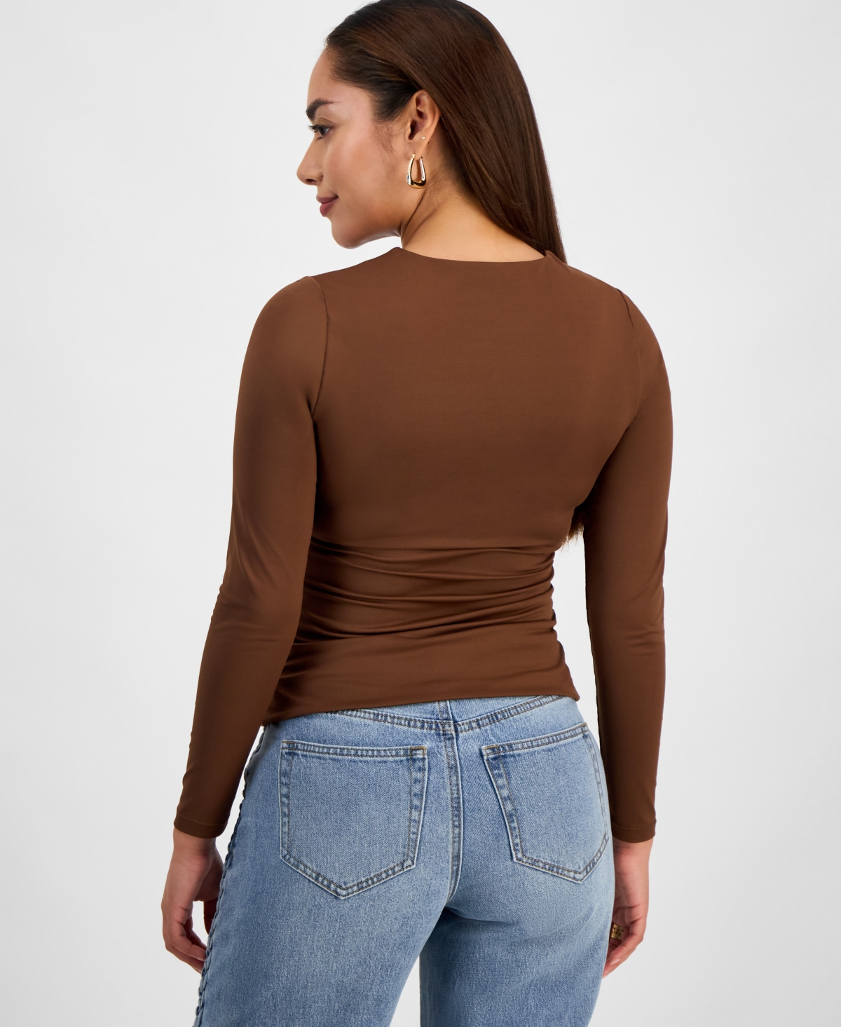 And Now This Petite Second Skin Crewneck Top, Macy's Exclusive In Brown