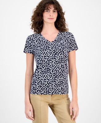 Nautica Women's Snow Dot V-Neck T-Shirt