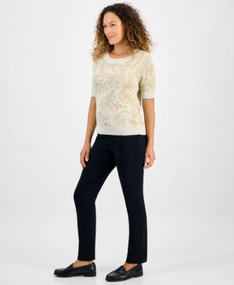 Petite Jacquard Sweater, Macy's Exclusive