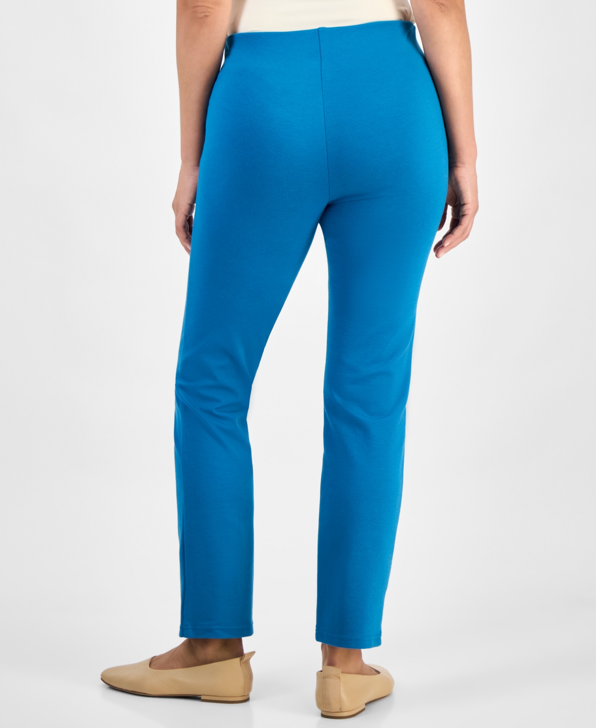 Jm Collection Petite Pull-on Ponte-knit Pants, Created For Macy's In Blue
