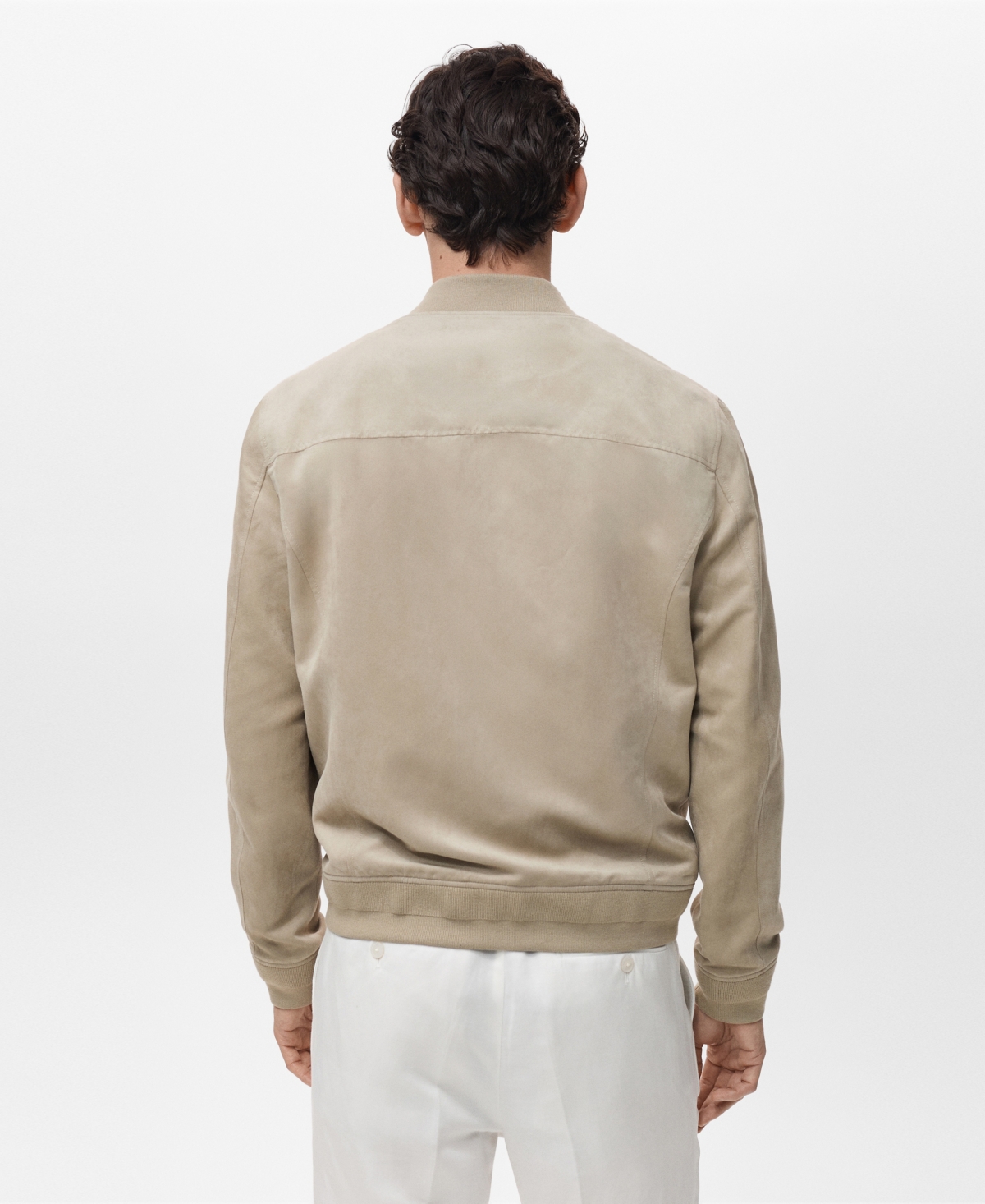 Mango Men's Suede-effect Bomber Jacket In Gray