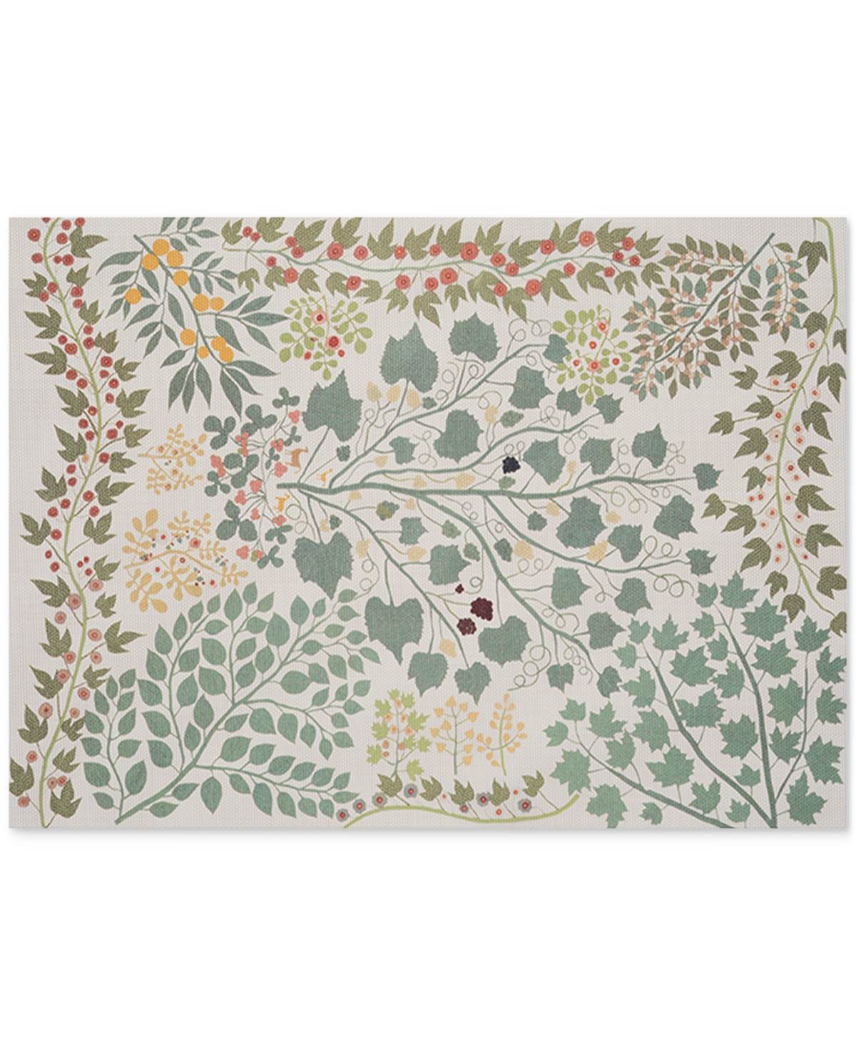 Chilewich Zaumseil Floral-print Rectangular Placemat In Green