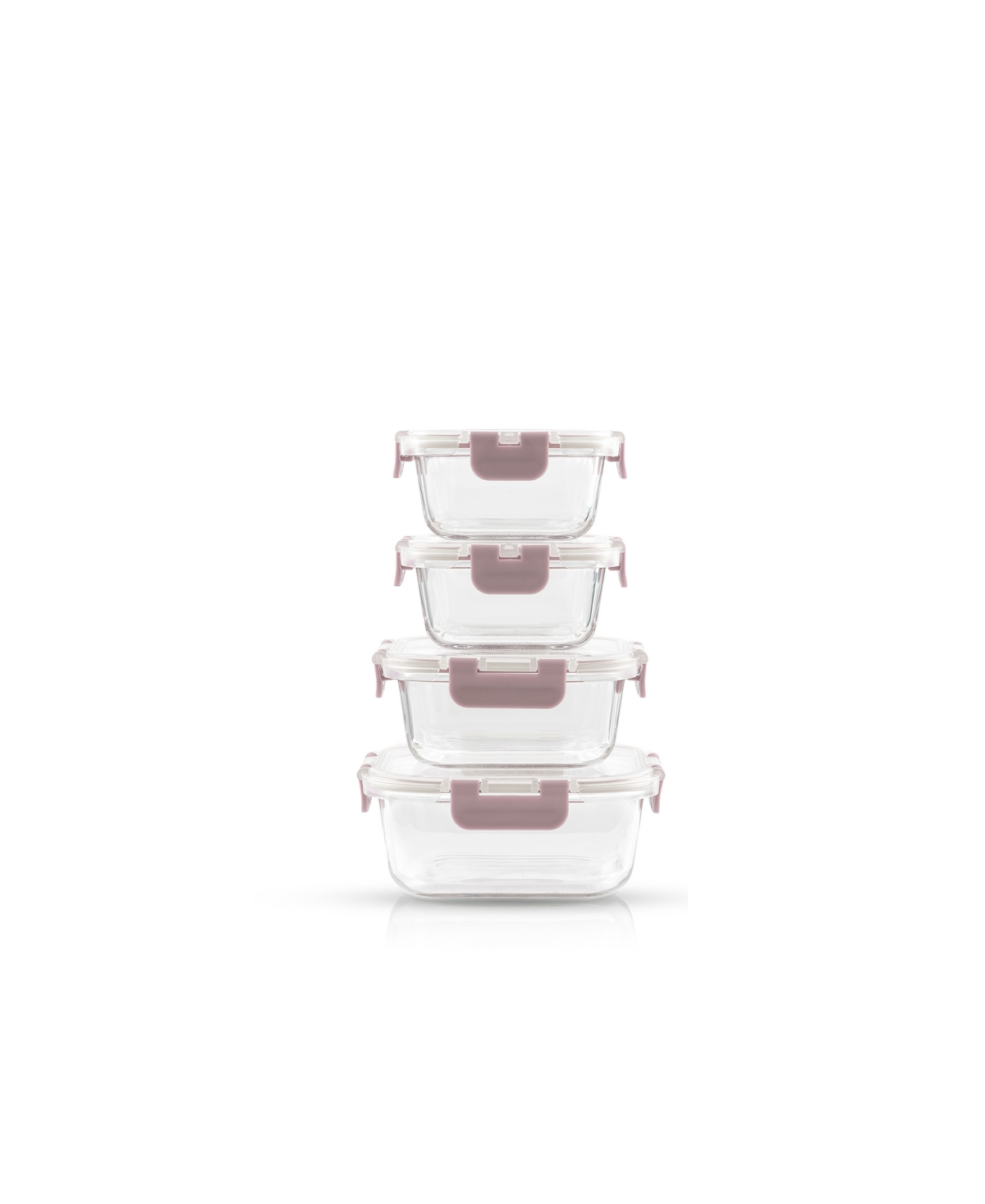 Joyjolt 24-piece Glass Storage Containers With Lids In Pink