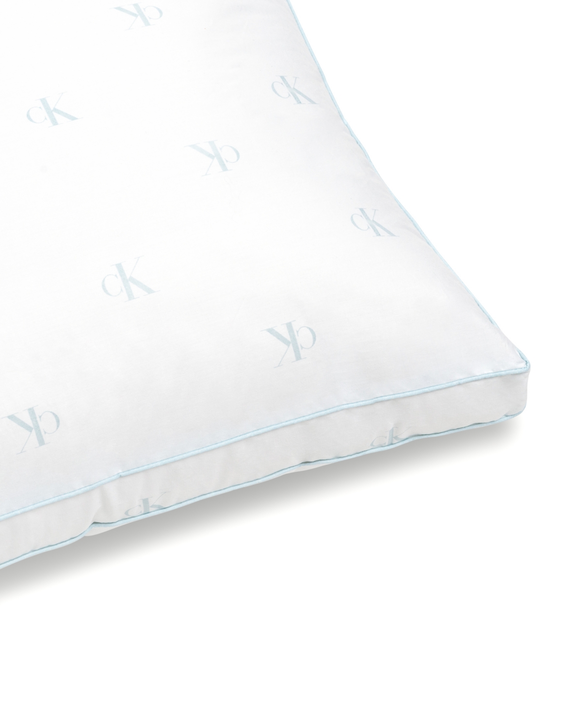 Calvin Klein Monogram Logo Density Collection Cotton X-firm Pillow, Standard/queen In White