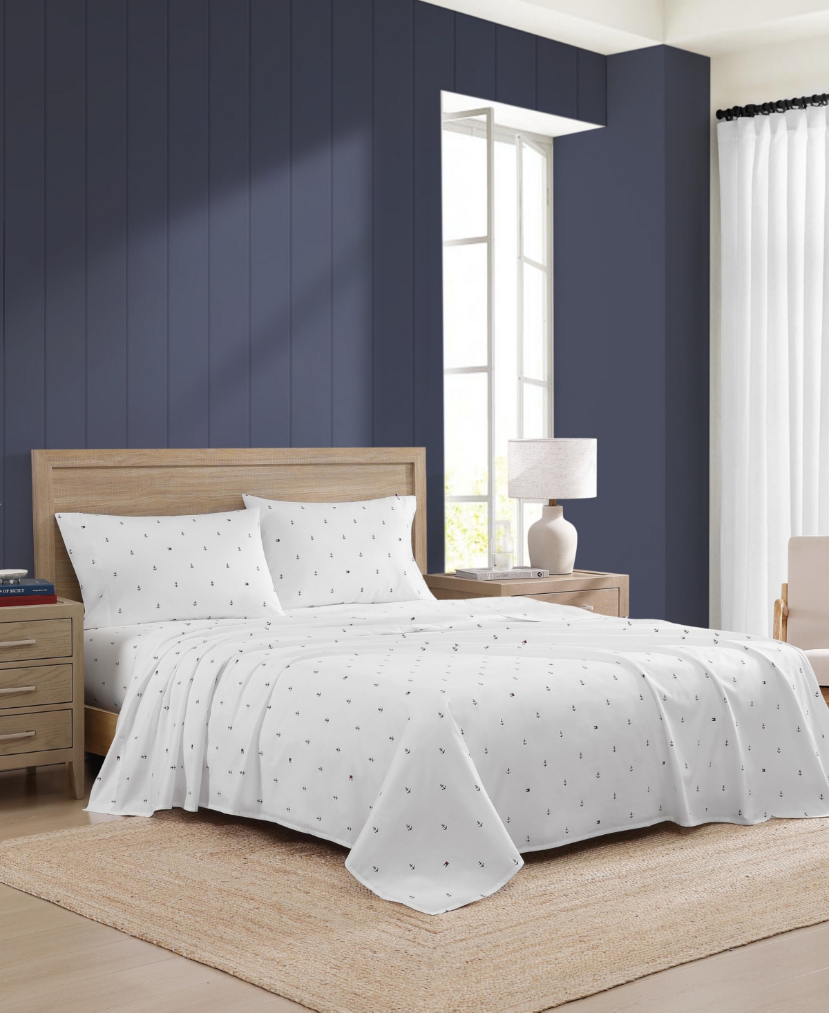 Tommy Hilfiger Printed 200-thread Count Cotton Percale 4-pc. Sheet Set, King