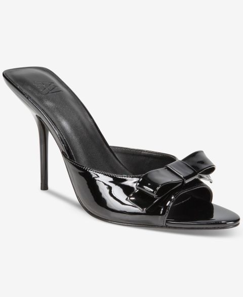 Женские сандалии AAJ By Aminah Giselle Bow Mule Dress Sandals, цвет: Чёрный