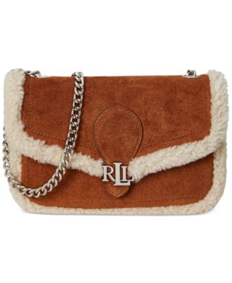 Lauren Ralph Lauren - Bradley Small Shearling Trim Suede Crossbody Wallet