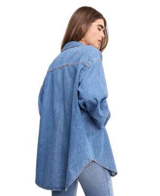 Women's Oversized Denim Shirt, Regular & Plus Size
