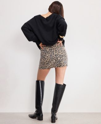 Women's Leopard Pattern Mini Skirt