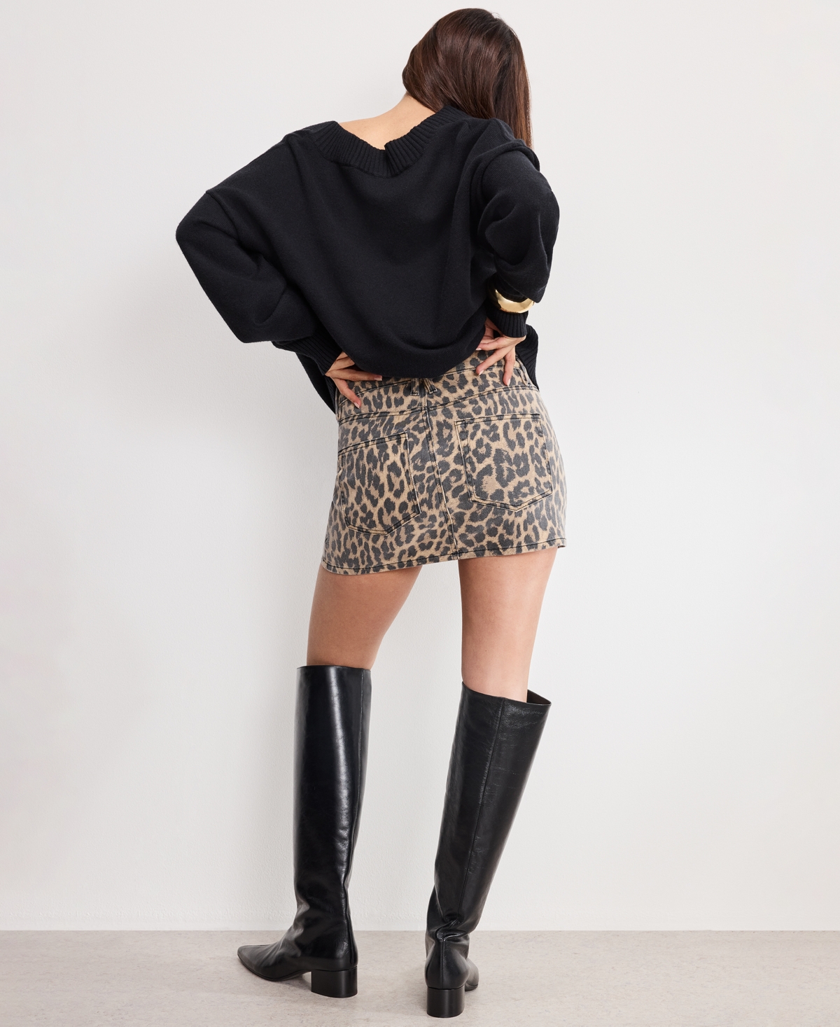 Good American Leopard Good 90s Mini Skirt Lucky Leopard001 In Multi