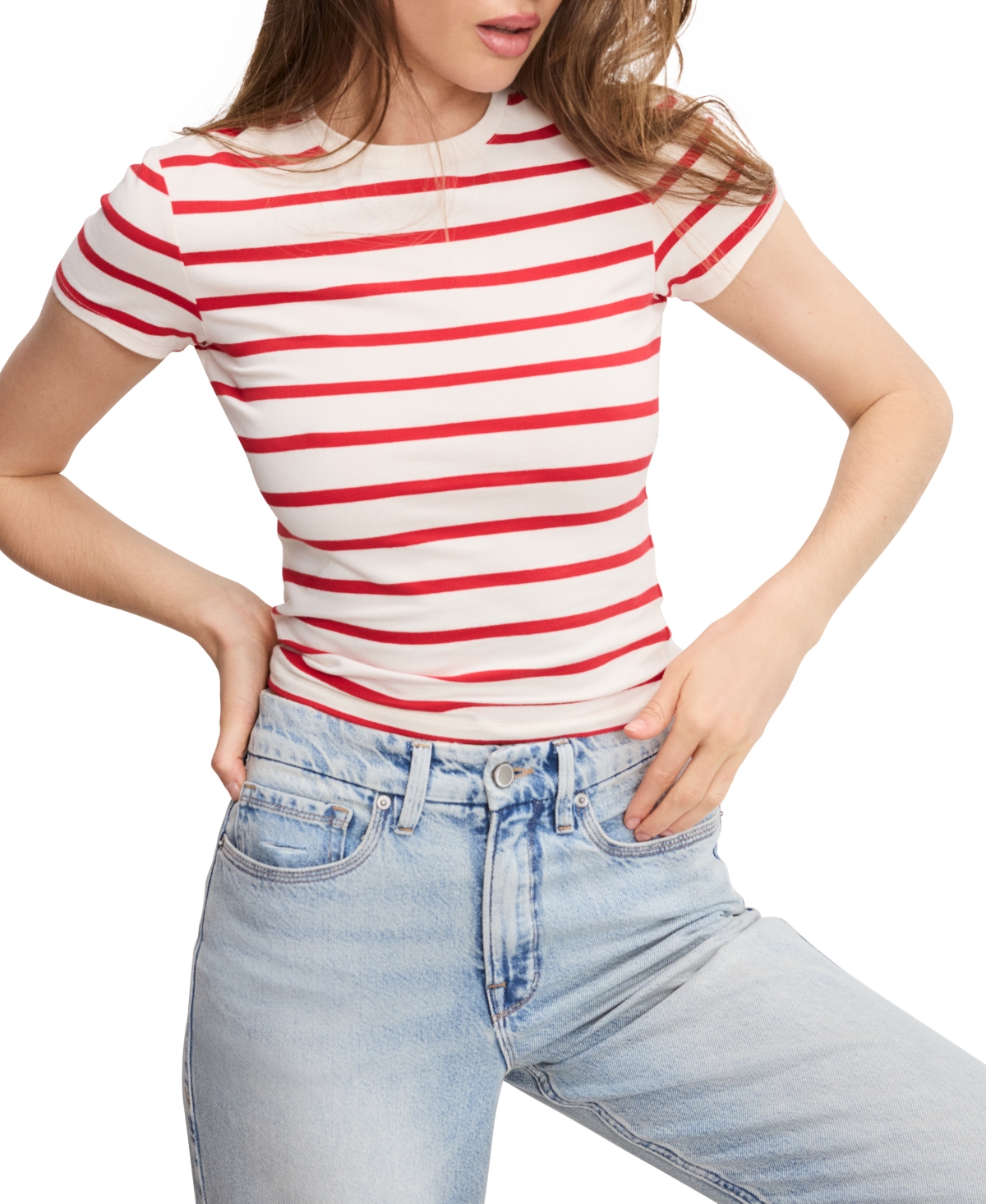 Good American Super Stretch Cotton Blend T-shirt In Multi
