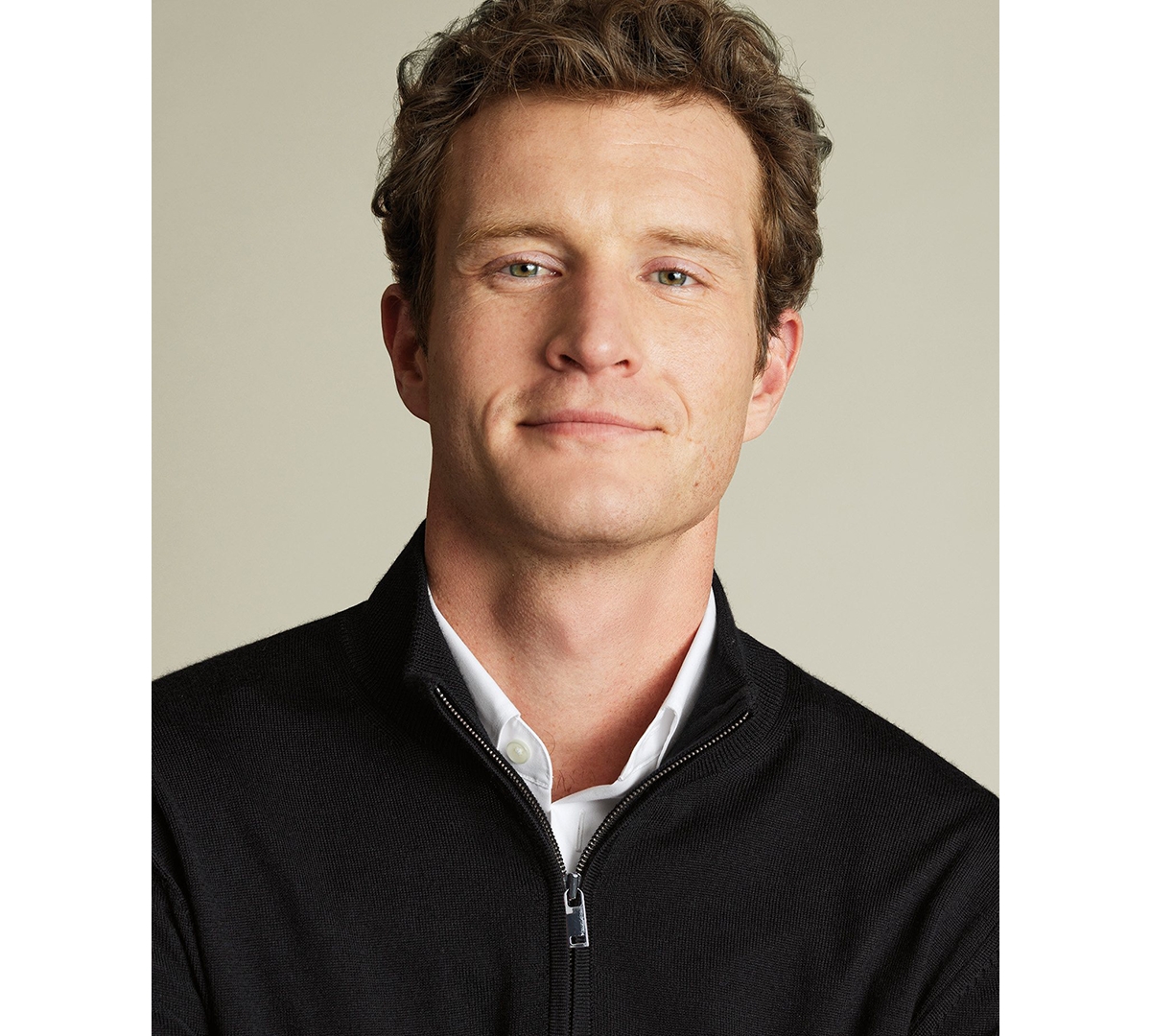 Charles Tyrwhitt Men's Long Sleeve Quarter-Zip Merino Wool Sweater