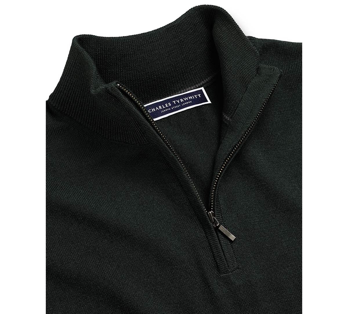 Charles Tyrwhitt Men's Long Sleeve Quarter-Zip Merino Wool Sweater