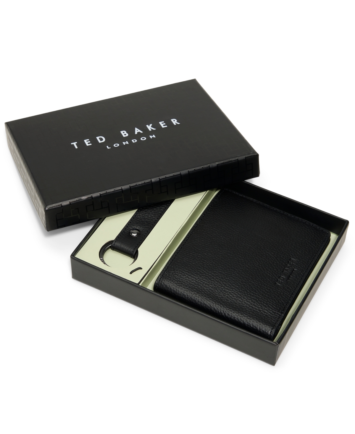 Ted Baker 2-piece Brockwell Keychain And Bi-fold Wallet Set In Black