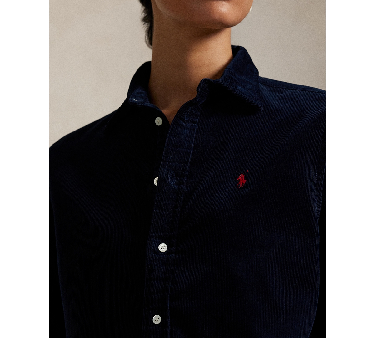 Polo Ralph Lauren Women's Classic-fit Cotton Corduroy Shirt In Blue