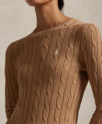 Women's Cable-Knit Cotton Crewneck Sweater