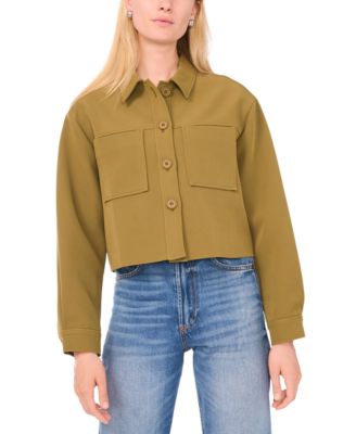 Women's V-Neck Cropped Jacket