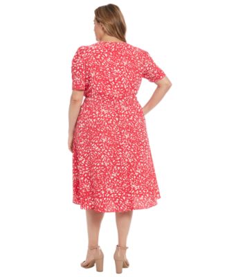 Plus Size Printed Caterpillar Sleeve Dress