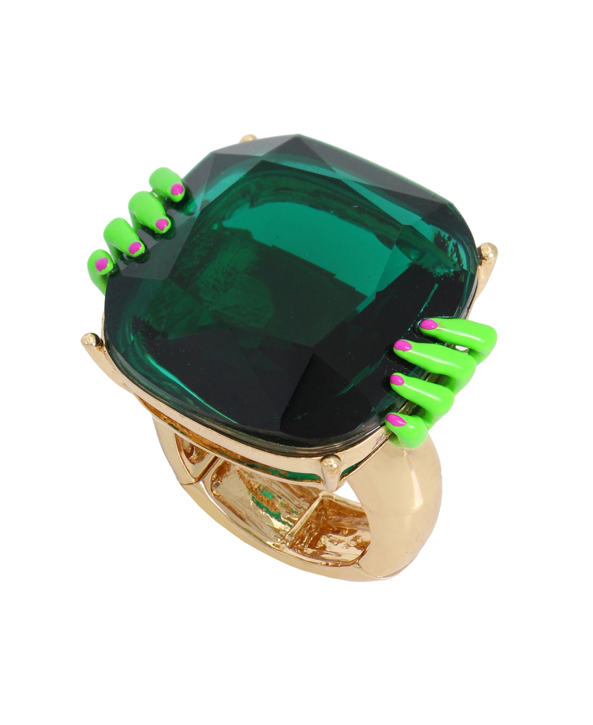Betsey Johnson Faux Stone Witch Hands Cocktail Ring In Multi