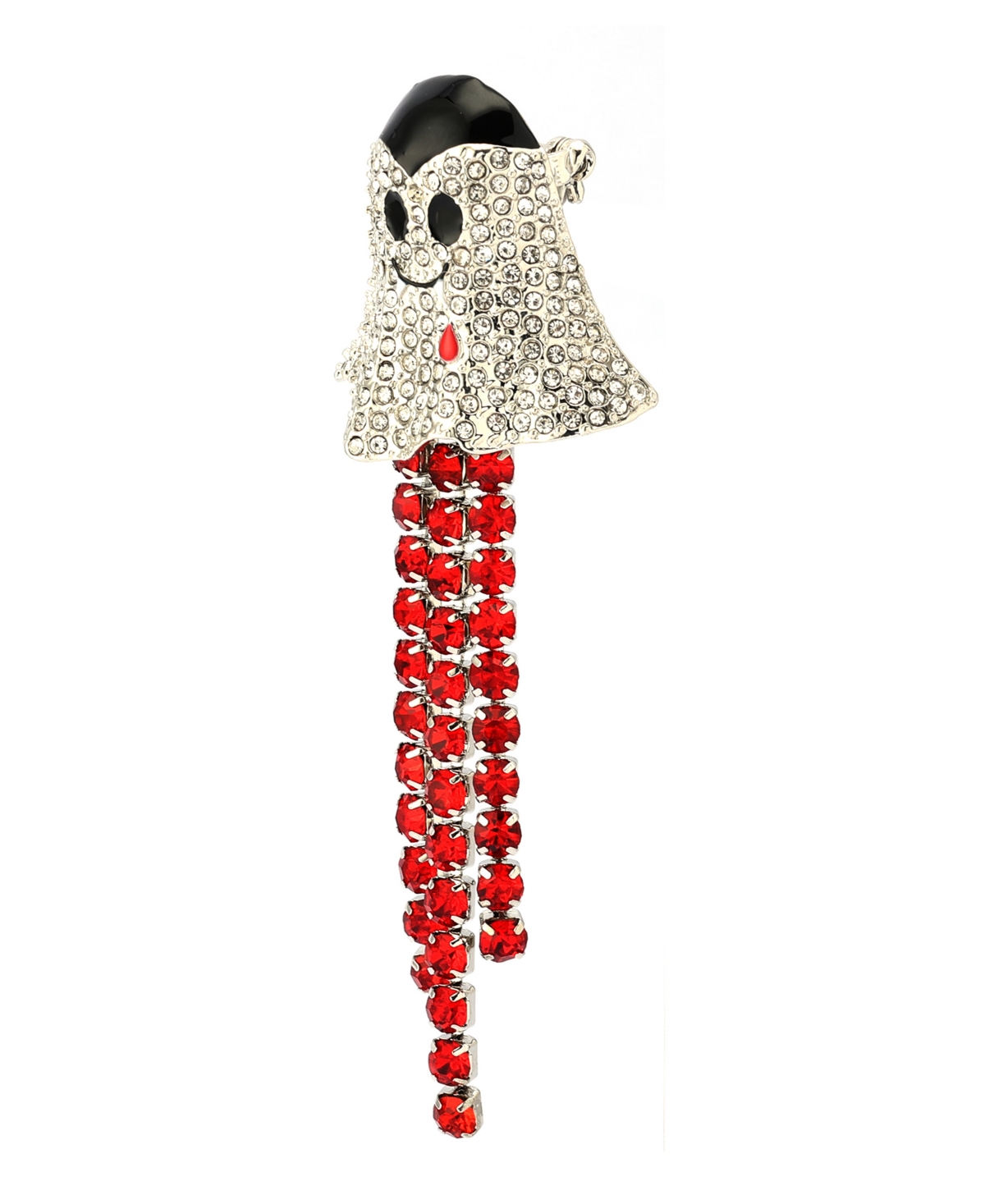 Betsey Johnson Faux Stone Halloween Vampire Ghost Fringe Brooch In Multi