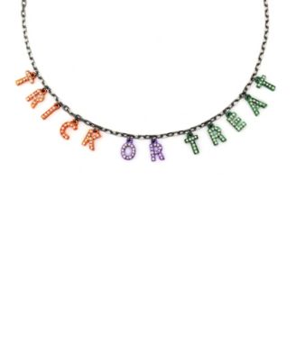 Faux Stone Halloween Trick or Treat Bib Necklace