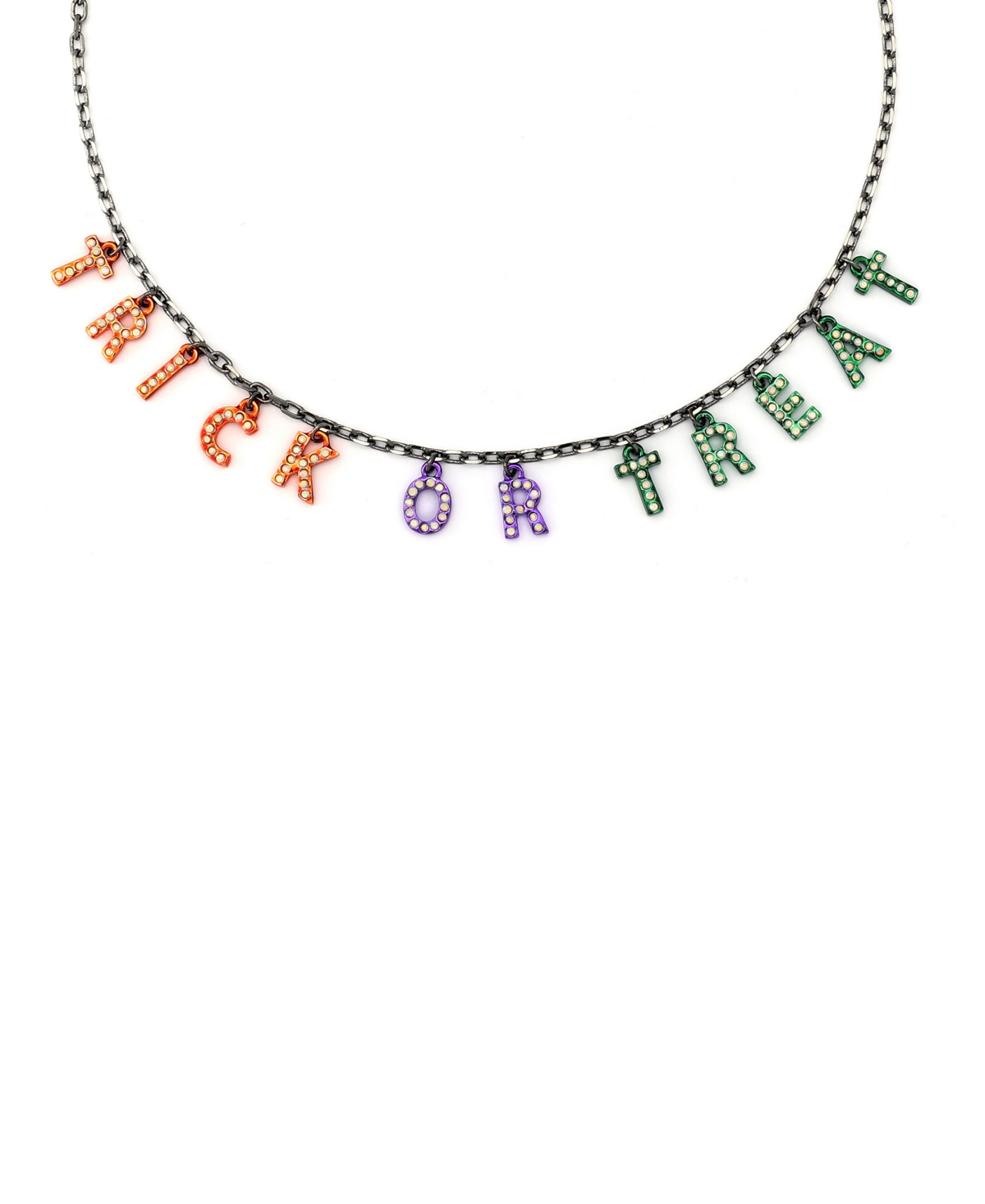 Betsey Johnson Faux Stone Halloween Trick Or Treat Bib Necklace