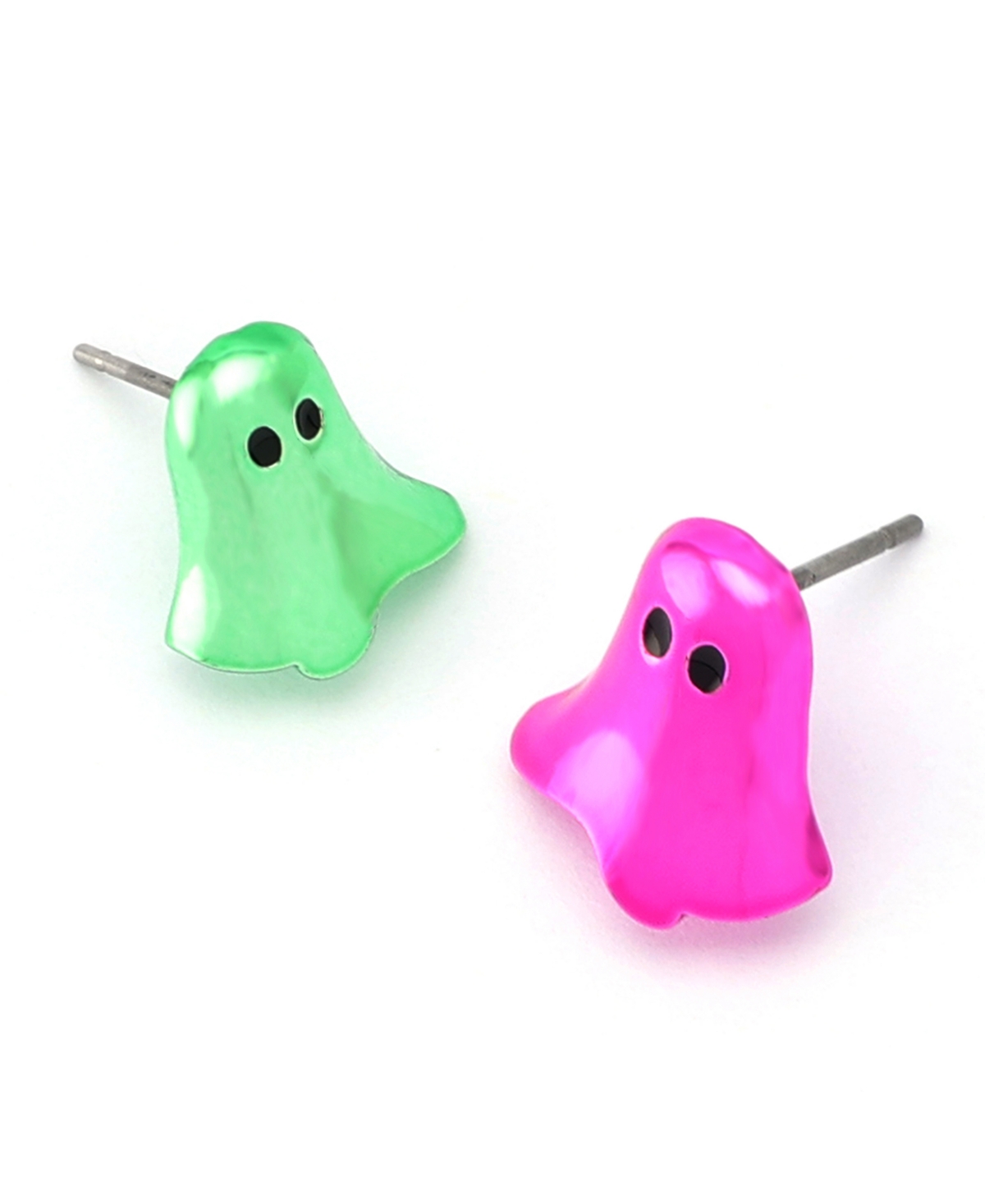 Betsey Johnson Fuchsia Halloween Ghost Mismatch Stud Earrings
