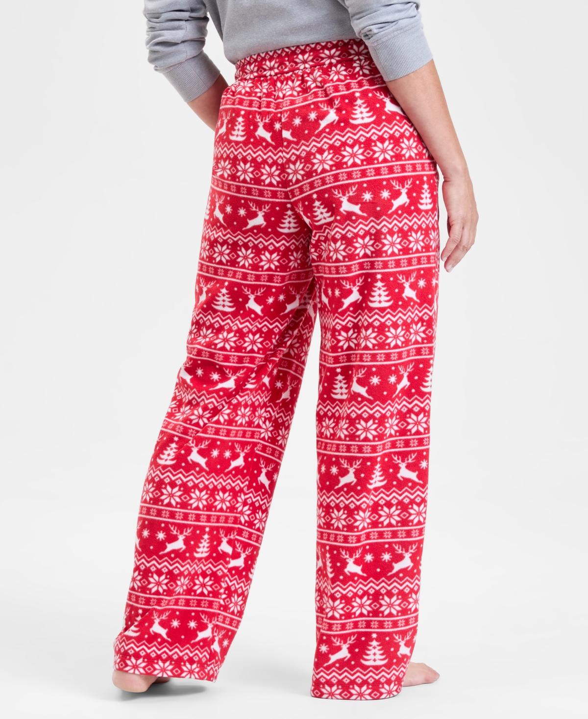 Holiday Lane Women's Deer Fair Isle Fleece Pajama Pants, Macy's Exclusive