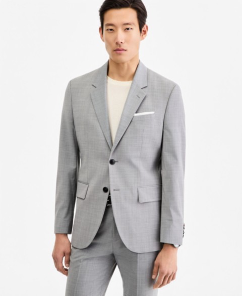 Мужские HUGO by Hugo Boss Men's Modern-Fit Dark Gray Suit Separates Jacket