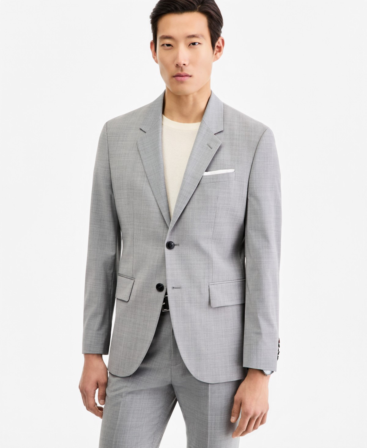 Мужские HUGO by Hugo Boss Men's Modern-Fit Dark Gray Suit Separates Jacket — фото 1