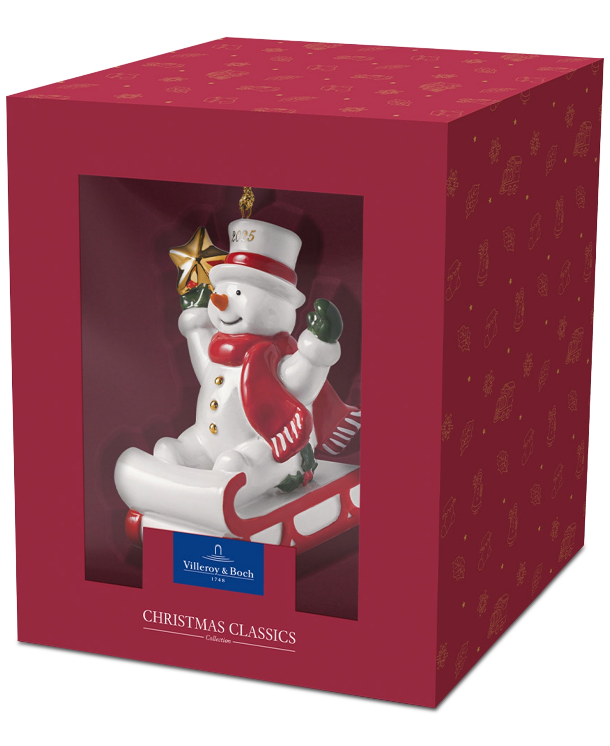 Villeroy & Boch 2025 Christmas Classics Annual Snowman Ornament In White