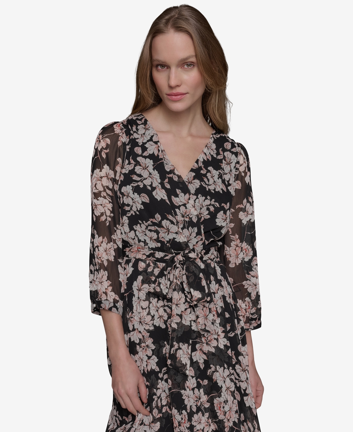 Karl Lagerfeld Women's Chiffon Midi Dress In Multi