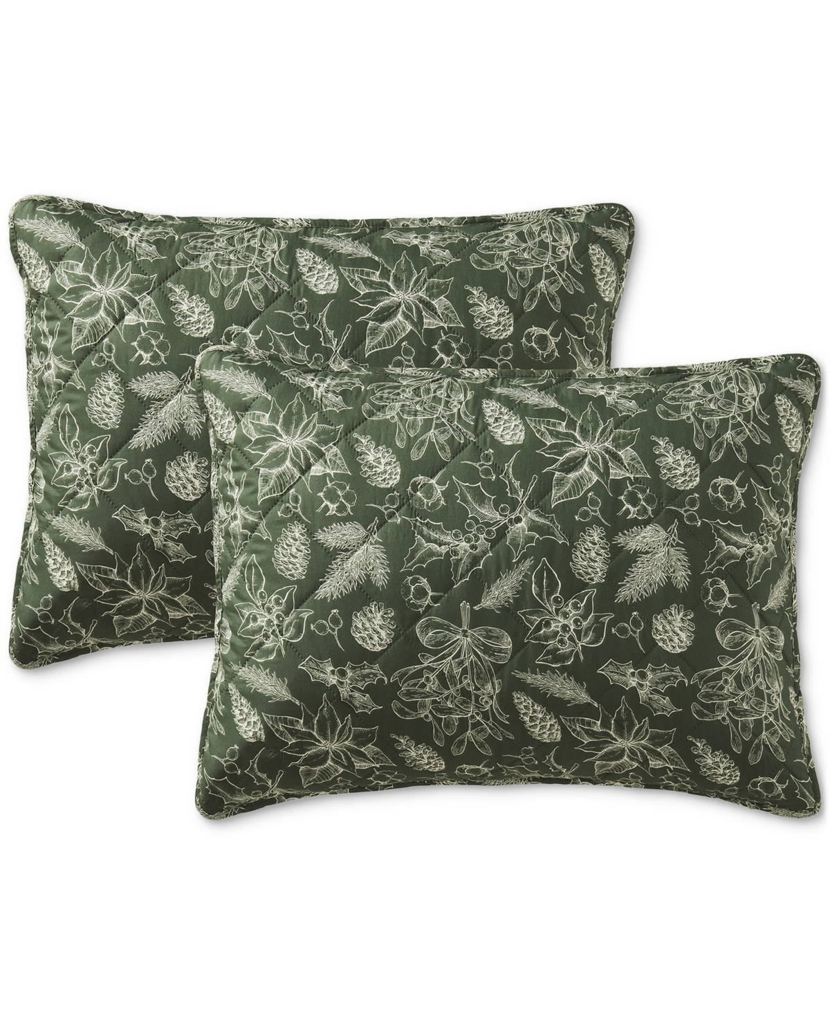 Seventh Studio Merry Botanical-print Pinsonic Microfiber 3-pc. Quilt Set, King In Green