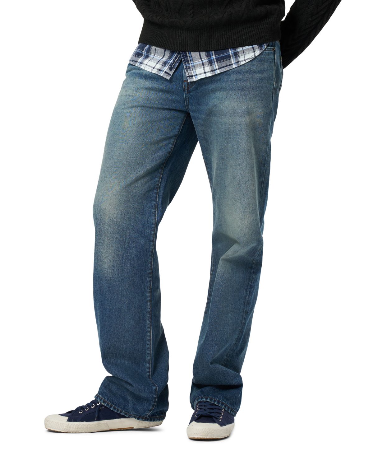 Мужские прямые джинсы с оборками свободного кроя