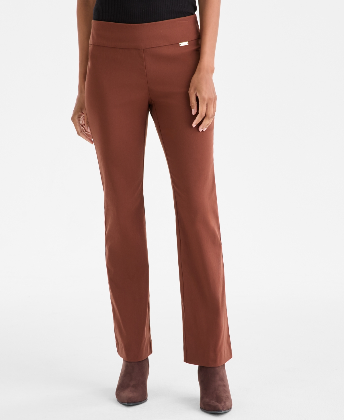 Inc International Concepts Petite Mid-rise Bootcut Pants, Petite & Petite Short, Created For Macy's In Brown