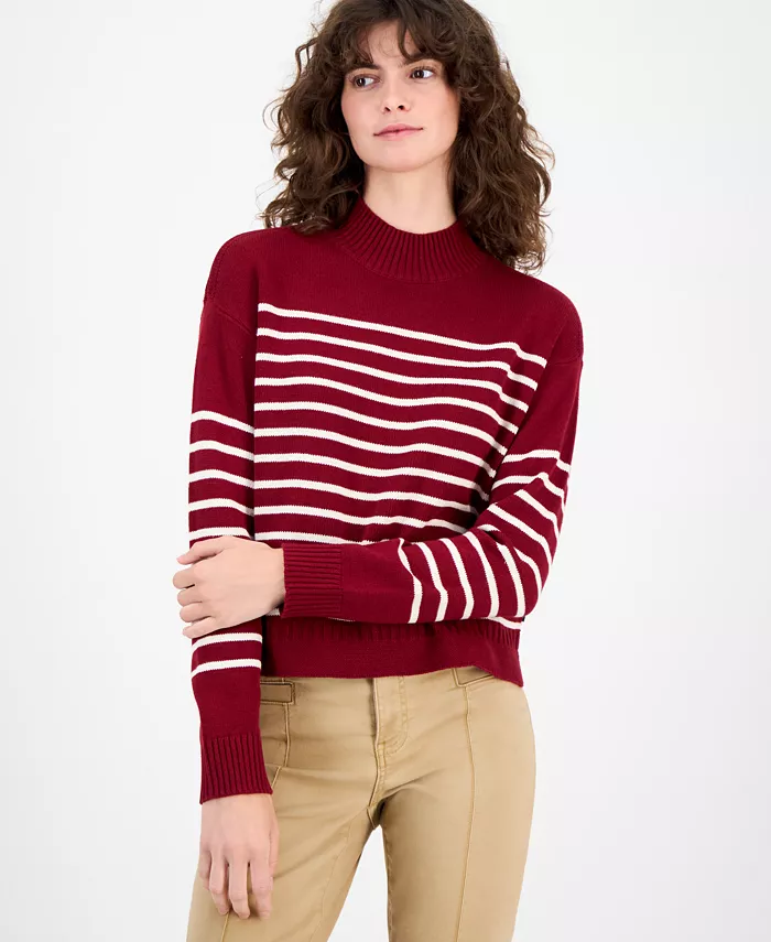 Nautica Women's Mock-Neck Stripe Long-Sleeve Sweater - thumbnail 6