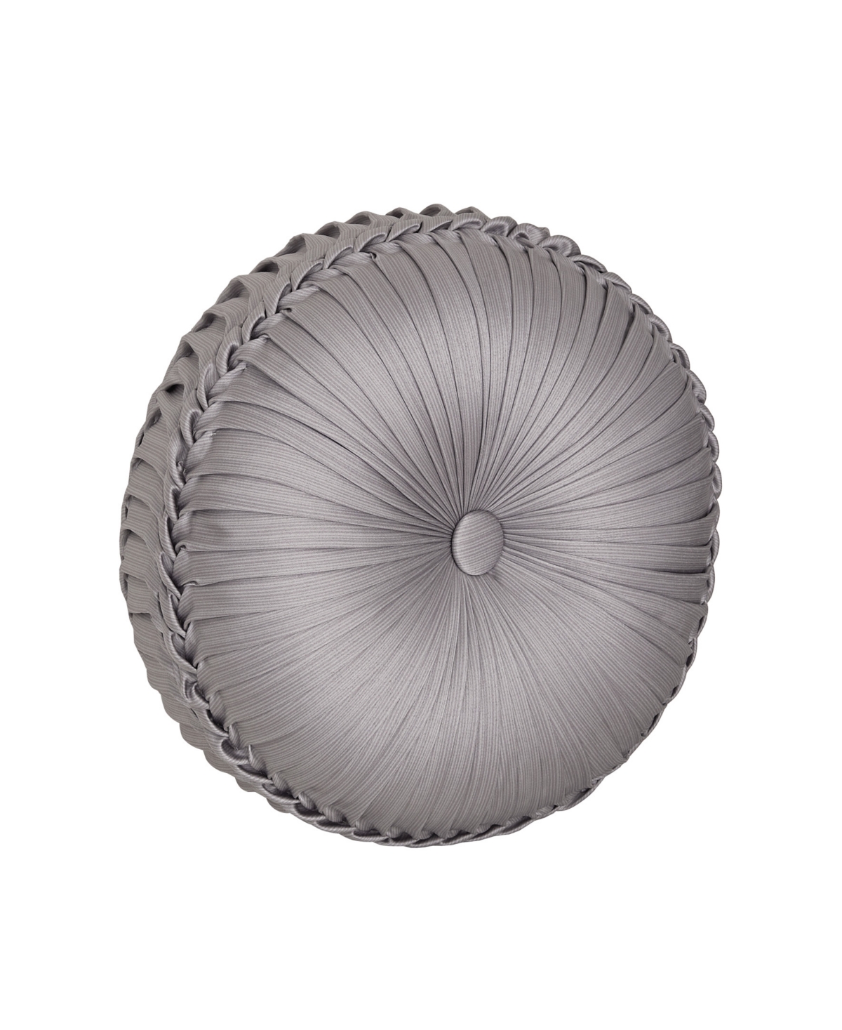 J Queen New York Mary Tufted Round Decorative Pillow, 15" X 15" In Purple