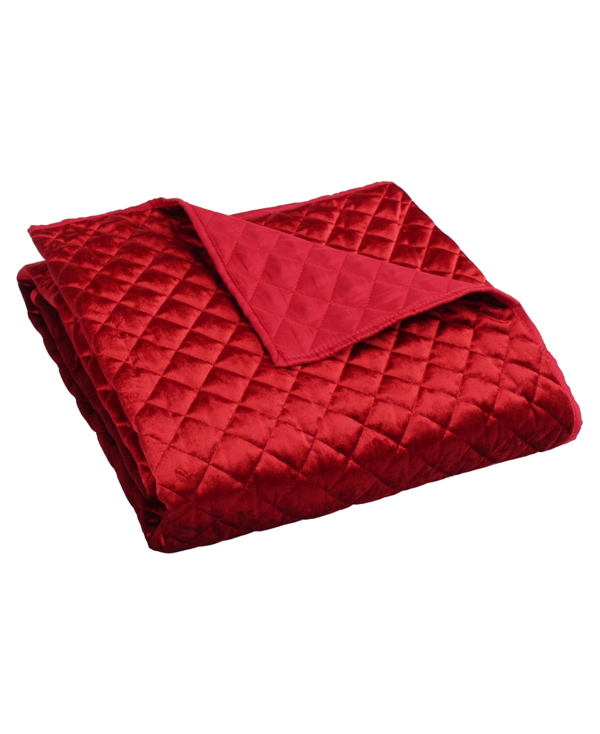 Levtex Red Velvet Reversible Quilted Throw, 50" X 60" In Red