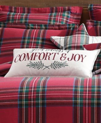 Spencer Plaid Comfort Embroidered Decorative Pillow, 12" x 24"