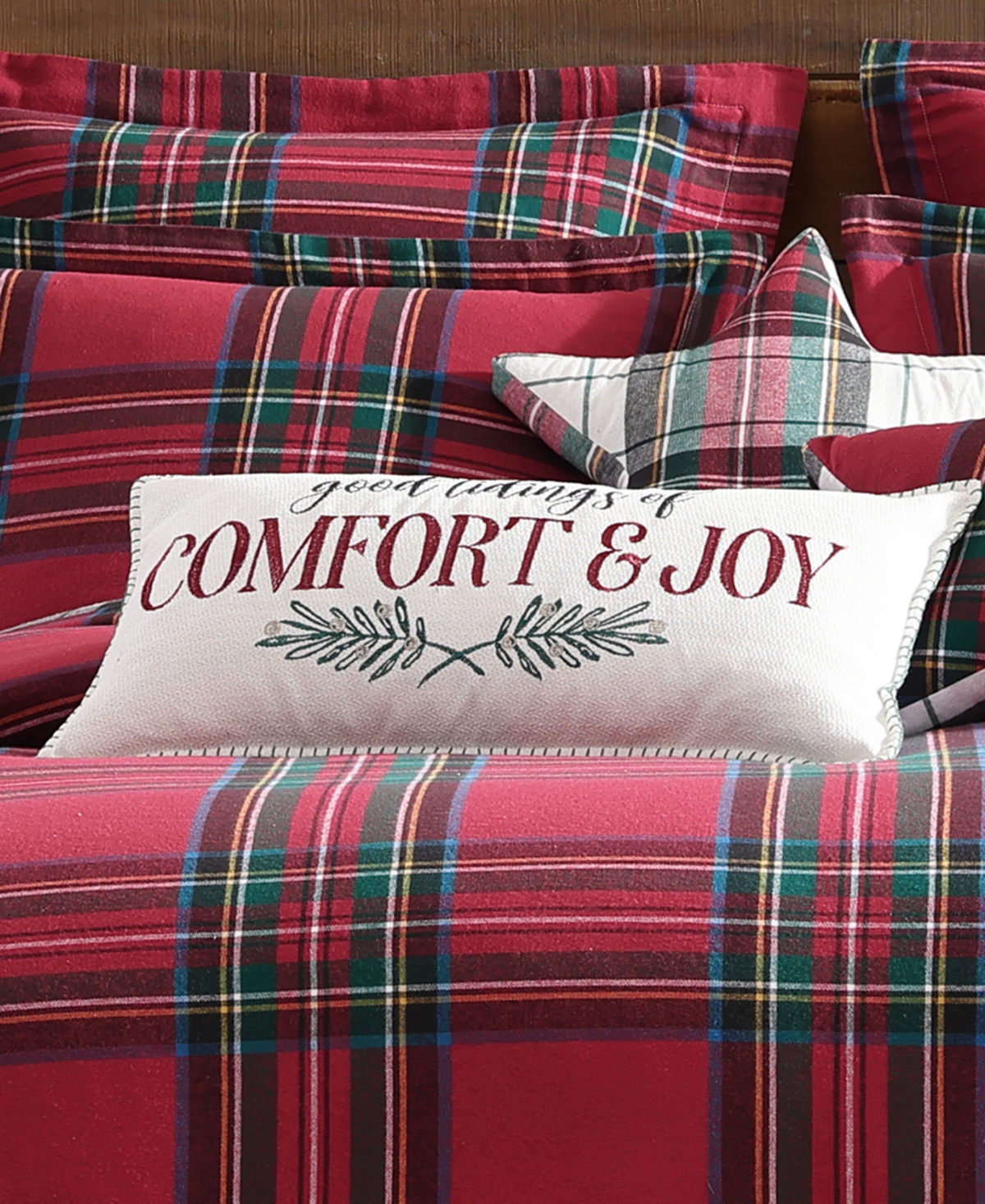 Levtex Spencer Plaid Comfort Embroidered Decorative Pillow, 12" X 24" In Multi