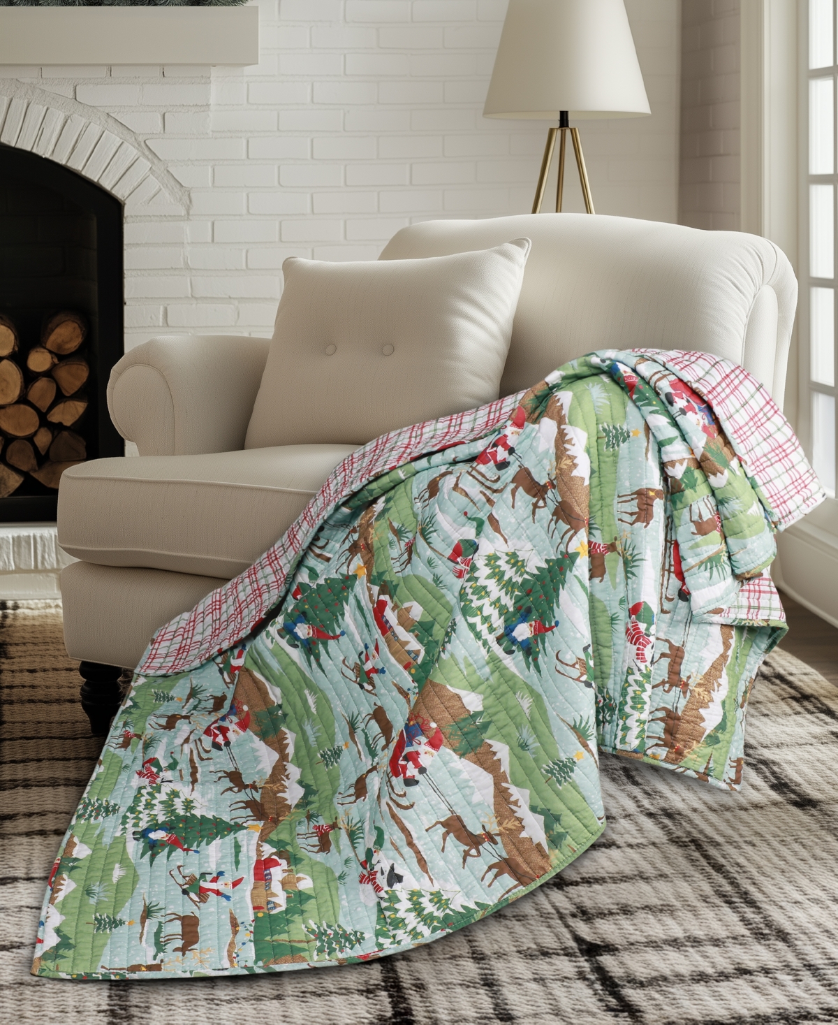 Levtex Merry Mountains Reversible Quilted Throw, 50" x 60"