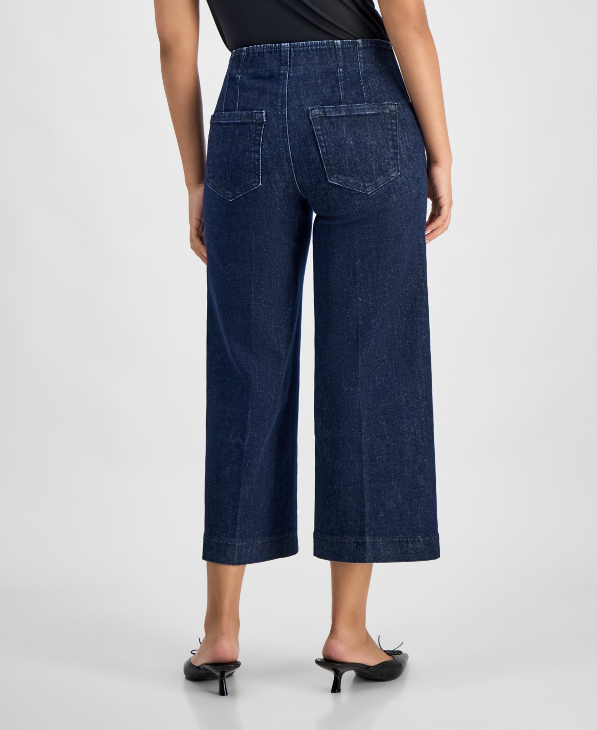 Inc International Concepts Petite Cropped Pull-on Jeans, Macy's Exclusive In Blue